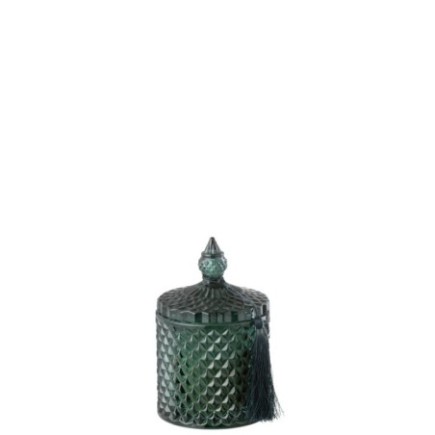 Bougie en cire verte 8,5x14,5x8,5 cm