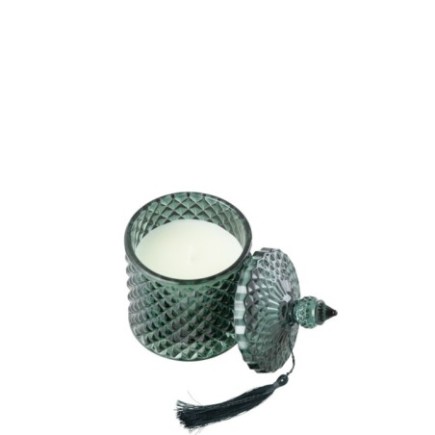Bougie en cire verte 8,5x14,5x8,5 cm