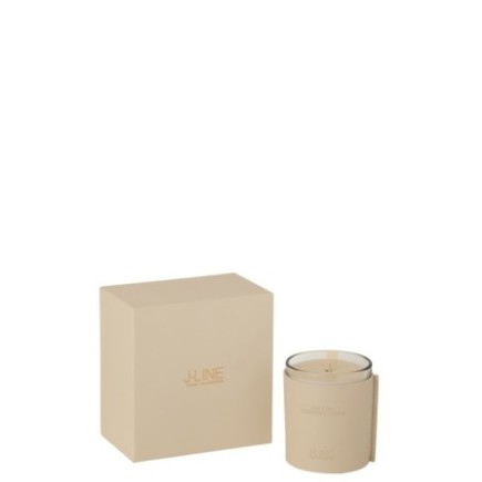 Bougie parfumée en cire de palme beige 14x9x14,5 cm