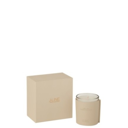 Bougie parfumée en cire de palme beige 14x9x14,5 cm