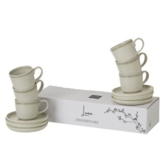 Taza de café de gres verde claro, 9 x 9 x 7,5 cm