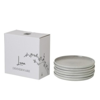 Piatto in gres grigio chiaro 26,7 x 2 cm