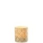 Castiçal em vidro branco e dourado, 7,5 x 9 x 7,5 cm Castiçal em vidro branco e dourado, 7,5 x 9 x 7,5 cm