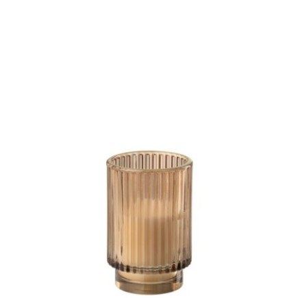 Candela in cera marrone 8,5 x 13 x 8,5 cm