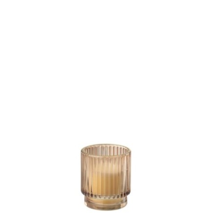 Vela perfumada de cera castanha, 7 x 8 x 7 cm