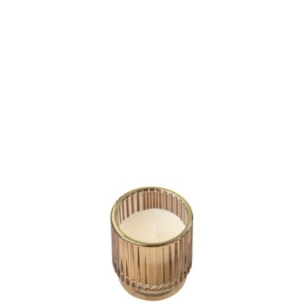 Vela perfumada de cera castanha, 7 x 8 x 7 cm
