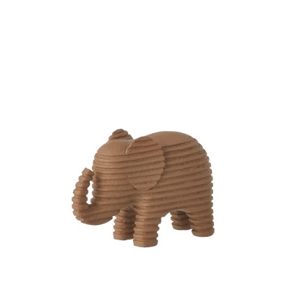 Elefante em poliresina castanha, 15,5 x 10,5 x 6 cm
