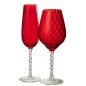 Coppa da champagne in vetro rosso 25x5 cm Coppa da champagne in vetro rosso 25x5 cm