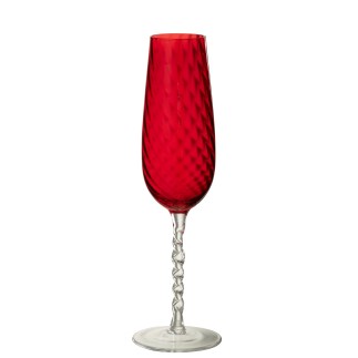 Copa de champán de cristal rojo, 25 x 5 cm