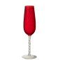 Copa de champán de cristal rojo, 25 x 5 cm Copa de champán de cristal rojo, 25 x 5 cm
