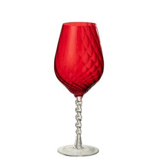 Copo de vinho em vidro vermelho 8,5 x 22,5 cm