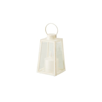 Lanterne en verre blanc 10x10x17,5 cm