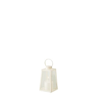 Lanterne en verre blanc 10x10x17,5 cm