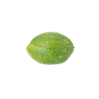 Boîte citron en dolomite vert et blanc 14x10x9 cm