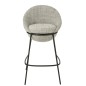 Sedia da bar in tessuto grigio con base in metallo nero 55x54x99 cm Sedia da bar in tessuto grigio con base in metallo nero 55x54x99 cm
