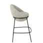 Cadeira de bar em tecido cinzento com base em metal preto, 55 x 54 x 99 cm Cadeira de bar em tecido cinzento com base em metal preto, 55 x 54 x 99 cm