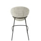 Sedia da bar in tessuto grigio con base in metallo nero 55x54x99 cm Sedia da bar in tessuto grigio con base in metallo nero 55x54x99 cm
