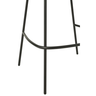 Cadeira de bar em tecido cinzento com base em metal preto, 55 x 54 x 99 cm