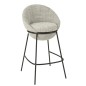 Sedia da bar in tessuto grigio con base in metallo nero 55x54x99 cm Sedia da bar in tessuto grigio con base in metallo nero 55x54x99 cm