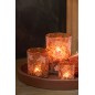 Portavelas de cristal naranja, 10 x 10 x 12,5 cm Portavelas de cristal naranja, 10 x 10 x 12,5 cm