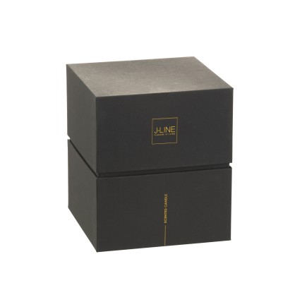 Candela profumata 120H in portacandele in vetro bronzo 20x20x25 cm