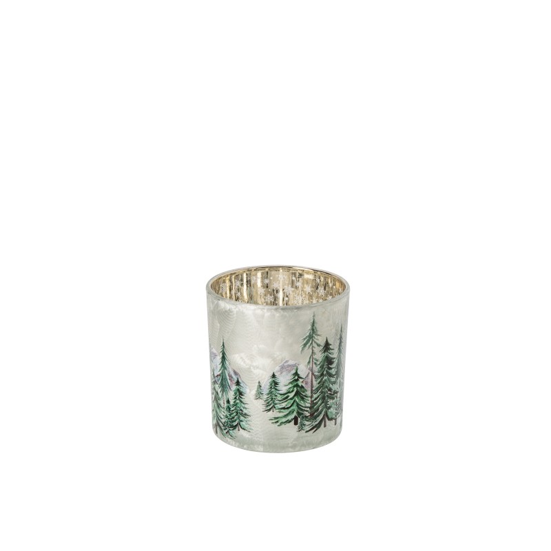 Castiçal em vidro branco e verde, 7,3 x 7,3 x 8 cm Castiçal em vidro branco e verde, 7,3 x 7,3 x 8 cm