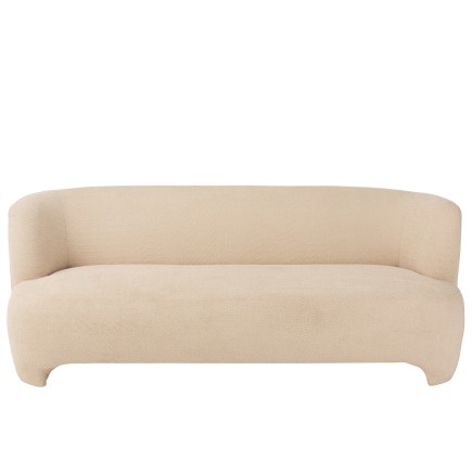 Sofá de 3 plazas en textil blanco 193x82x71 cm