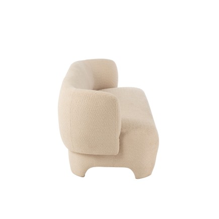 Sofá de 3 plazas en textil blanco 193x82x71 cm
