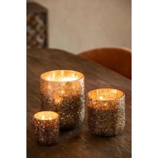 Candela profumata 40h in vaso di vetro Bronzo 9x9x10 cm