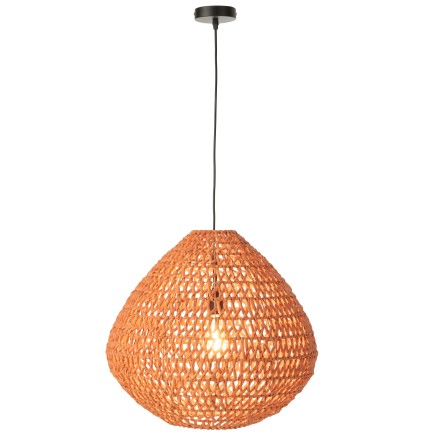 Lampada a sospensione in metallo ritorto arancione 50x50x45 cm
