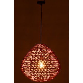 Lampada a sospensione in metallo ritorto arancione 50x50x45 cm
