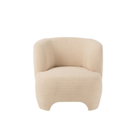 Fauteuil 1 personne en textile blanc 80x79x71 cm