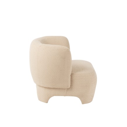 Fauteuil 1 personne en textile blanc 80x79x71 cm