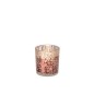 Photophore en verre rouge et gris 7,3x7,3x8 cm Photophore en verre rouge et gris 7,3x7,3x8 cm