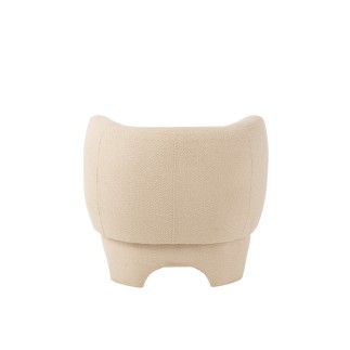 Fauteuil 1 personne en textile blanc 80x79x71 cm