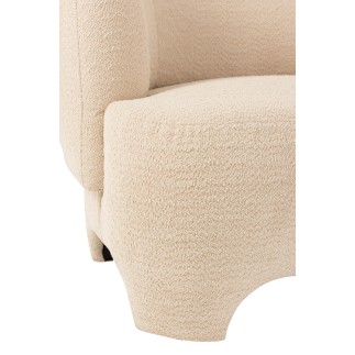Fauteuil 1 personne en textile blanc 80x79x71 cm