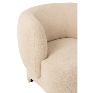 Fauteuil 1 personne en textile blanc 80x79x71 cm