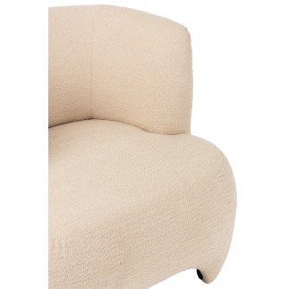 Fauteuil 1 personne en textile blanc 80x79x71 cm