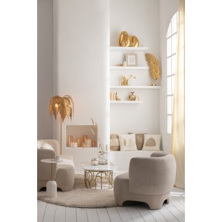 Fauteuil 1 personne en textile blanc 80x79x71 cm