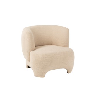Fauteuil 1 personne en textile blanc 80x79x71 cm