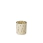 Castiçal em vidro cru e dourado, 7,3 x 8 x 7,3 cm Castiçal em vidro cru e dourado, 7,3 x 8 x 7,3 cm