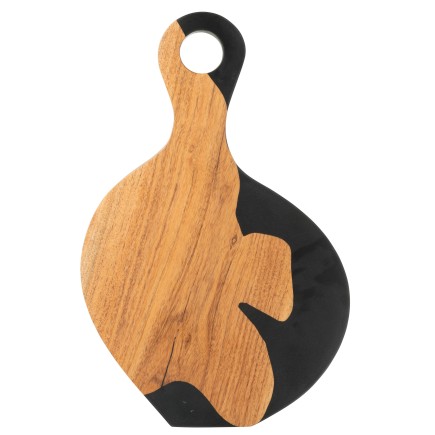 Planche à découper en acacia et résine noir 53x34x2cm