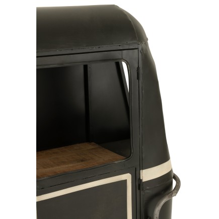 Mobile bar a forma di funivia in metallo nero 135x47x154 cm