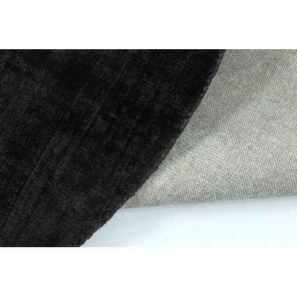 Tapis rond fait main en textile noir 150x150x2 cm