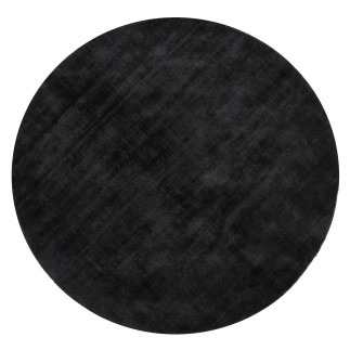 Tappeto rotondo fatto a mano in tessuto nero 150x150x2 cm