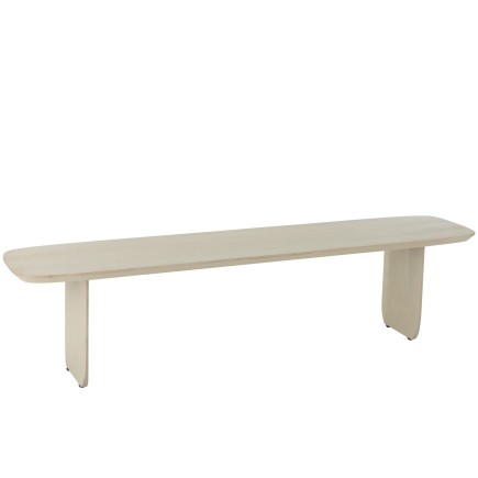 Banc en bois d’acacia blanc 190x40x45 cm
