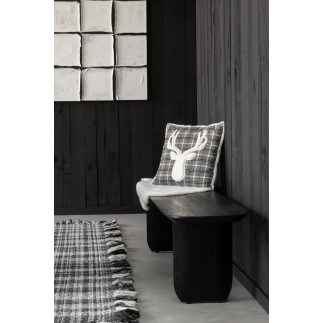 Panchina in legno di acacia nero 190x40x45 cm