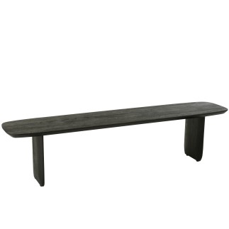 Panchina in legno di acacia nero 190x40x45 cm
