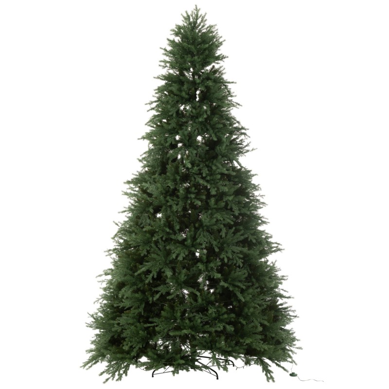 Albero di Natale artificiale con 4000 LED in metallo verde H.325 cm