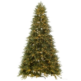 Albero di Natale artificiale con 4000 LED in metallo verde H.325 cm